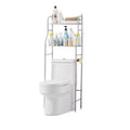 Rangement au-dessus des toilettes, Étagère de rangement en métal au-dessus des toilettes avec crochets à serviettes amovibles, porte-papier, organisateur de salle de bain au-dessus des toilettes, montage facile