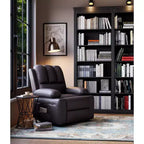 Fauteuil inclinable pivotant 22 po avec rembourrage éponge 1,5X, pochette latérale et porte-gobelet ; cuir vintage, idéal pour les salons, les chambres et les chambres de bébé.