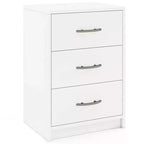Costway 1/2 PCS 3-Drawer Nightstand Modern Bedside Table with Storage Anti-Toppling Kit for Bedroom White