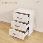 Costway 1/2 PCS Table de Chevet Moderne à 3 Tiroirs avec Rangement Kit Anti-Basculement pour Chambre Blanc
