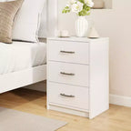Costway 1/2 PCS Table de Chevet Moderne à 3 Tiroirs avec Rangement Kit Anti-Basculement pour Chambre Blanc
