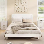 Costway 1/2 PCS Table de Chevet Moderne à 3 Tiroirs avec Rangement Kit Anti-Basculement pour Chambre Blanc