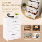 Costway 1/2 PCS Table de Chevet Moderne à 3 Tiroirs avec Rangement Kit Anti-Basculement pour Chambre Blanc