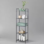 5-Tier Storage Rack, Bathroom Shelf, Extendable Plant Stand with Adjustable Shelf, for Bathroom, Living Room, Balcony, Kitchen