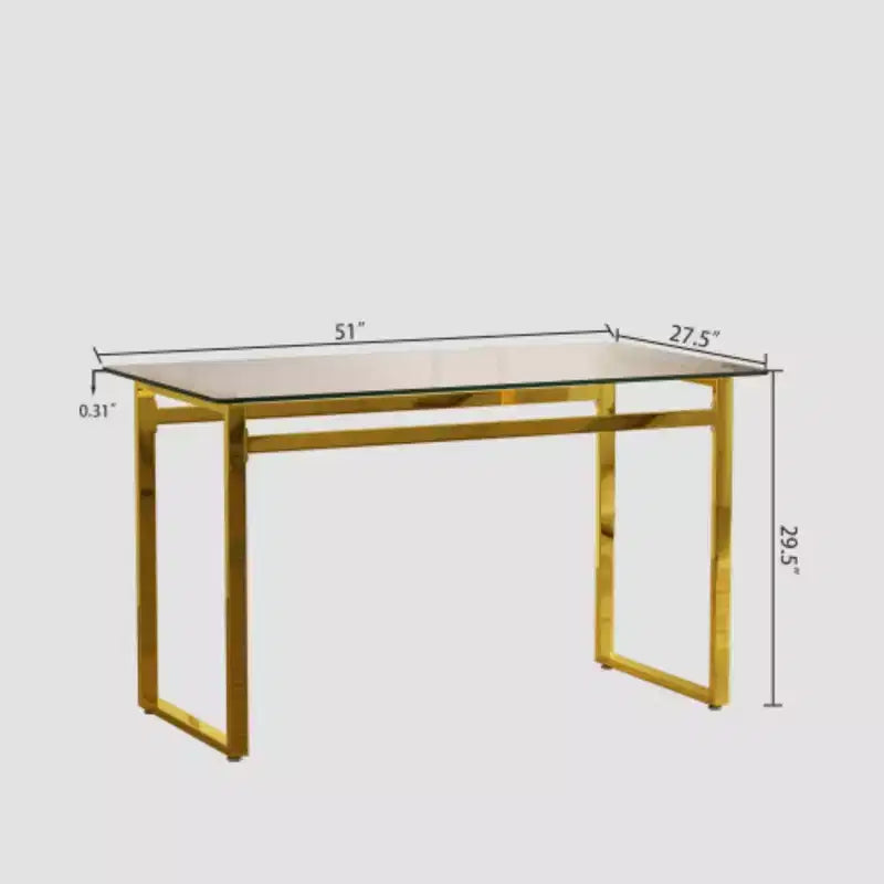 Table à manger minimaliste en verre pour 4 à 6 personnes, plateau en verre trempé et pieds chromés, usage polyvalent pour la maison