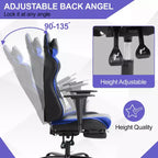 Chaise de jeu BestMassage, chaise de gamer avec support lombaire et repose-pieds, conception pivotante roulante, chaise de bureau pour la maison et le jeu