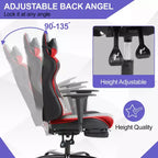 Chaise de jeu BestMassage, chaise de gamer avec support lombaire et repose-pieds, conception pivotante roulante, chaise de bureau pour la maison et le jeu