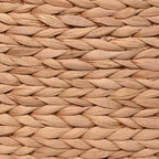 happimess Sawyer 24 Panier à linge pliable classique de style ferme en jacinthe tressée à 2 sections avec doublure lavable, poignées et couvercle