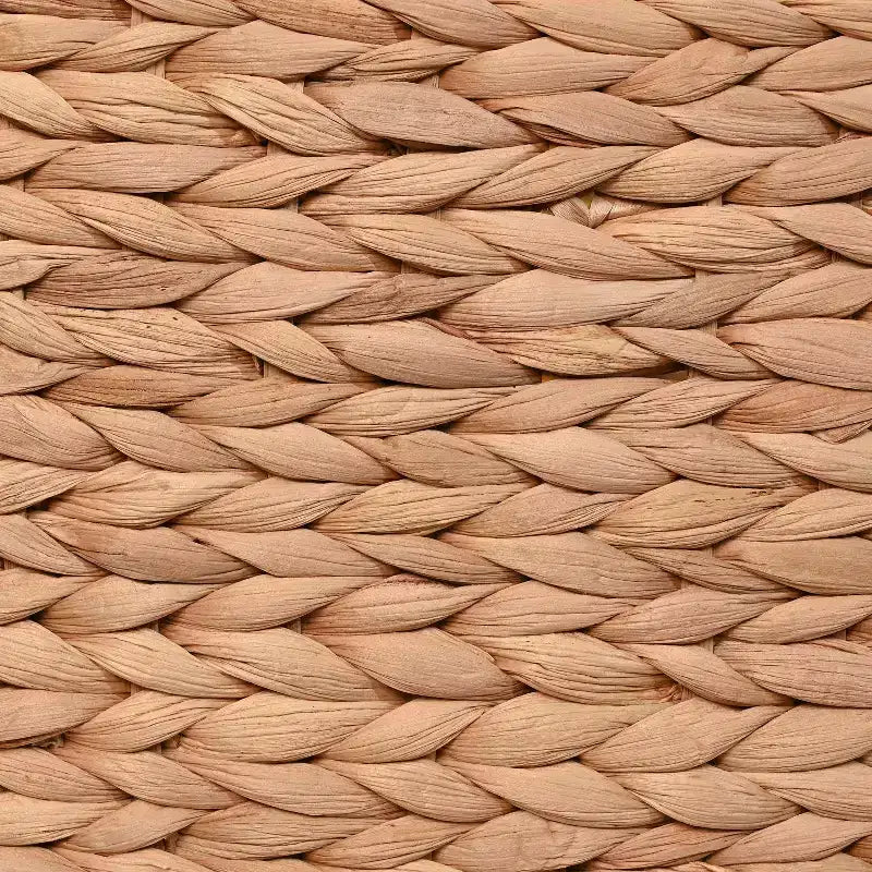 happimess Sawyer 24 Panier à linge pliable classique de style ferme en jacinthe tressée à 2 sections avec doublure lavable, poignées et couvercle