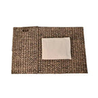 happimess Sawyer 24 Panier à linge pliable classique de style ferme en jacinthe tressée à 2 sections avec doublure lavable, poignées et couvercle