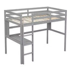 Lit mezzanine durable à double niveau avec bureau intégré et étagère de rangement