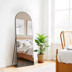 PexFix 71x31 Arch Solid Wood Full Length Mirror Floor Mirror in Black