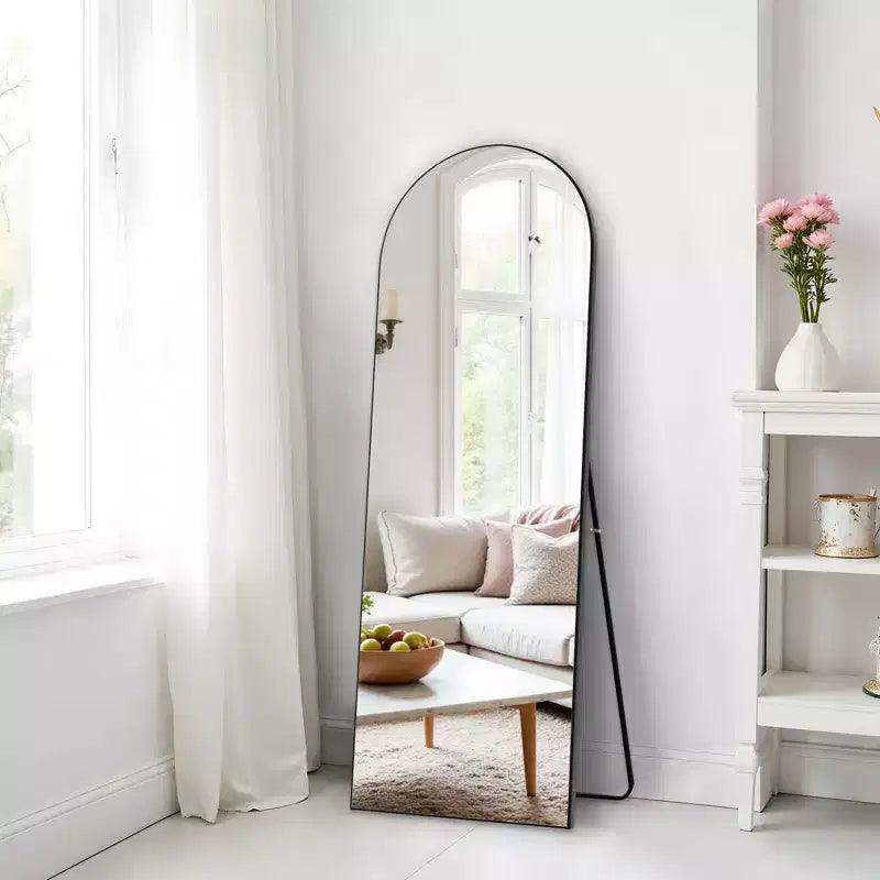 Miroir plein pied PexFix 71x31 Arch en bois massif, miroir au sol, noir