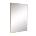 Thin-Frame Gold-Coated Aluminum Rectangular Wall Mirror with Right Angle Design