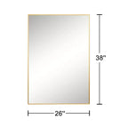 Miroir mural rectangulaire en aluminium doré à cadre fin avec design à angle droit