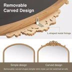 Miroir Mural Marron en Bois Massif Sculpté à la Main avec Tressage en Rotin, Angle Droit Légèrement Arqué