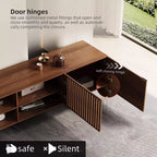 Meuble TV Luck Live Mid-Century Modern 94.48, couleur noyer, style médiéval moderne