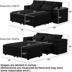 GDFStudio Andy 111 Canapé sectionnel modulaire rembourré avec 4 coussins et rangement