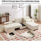 GDFStudio Andy 111 Canapé sectionnel modulaire rembourré avec 4 coussins et rangement