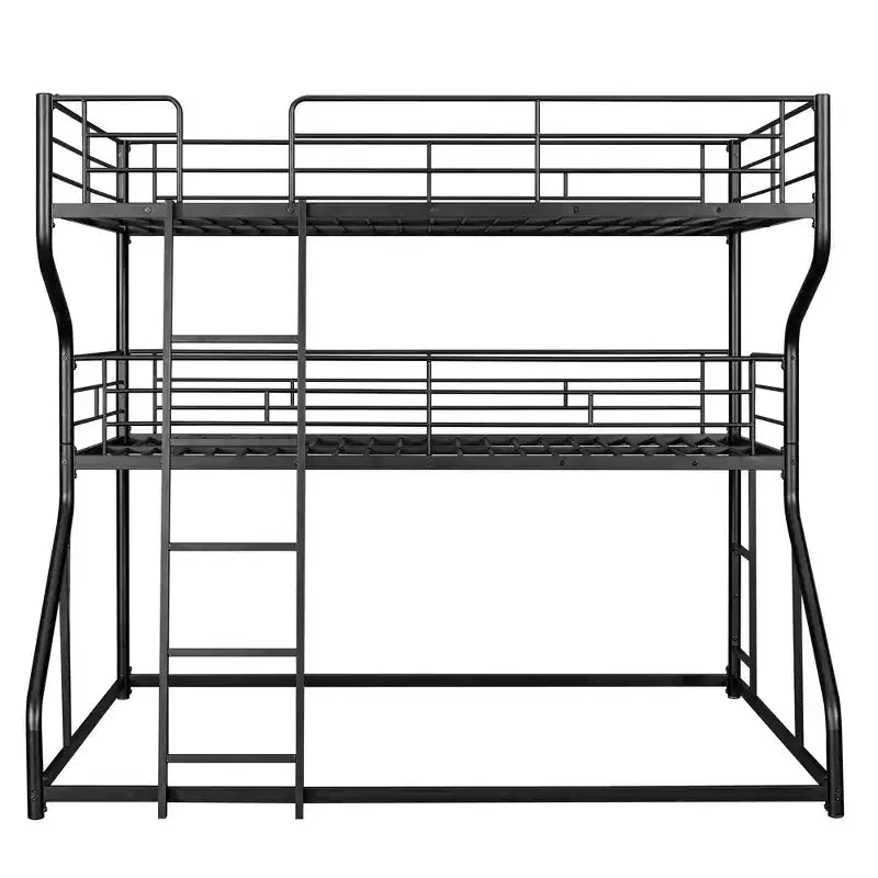 Lit superposé triple Whisen Metal Full XL au-dessus de Twin XL au-dessus de Queen Size avec échelle longue et courte