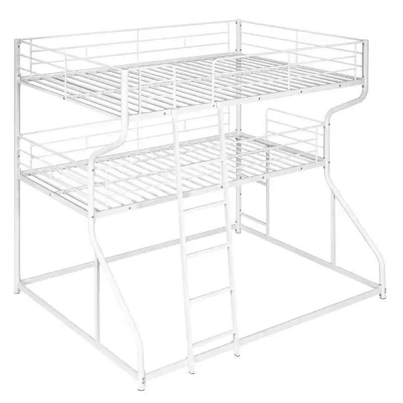 Lit superposé triple Whisen Metal Full XL au-dessus de Twin XL au-dessus de Queen Size avec échelle longue et courte