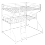 Lit superposé triple Whisen Metal Full XL au-dessus de Twin XL au-dessus de Queen Size avec échelle longue et courte
