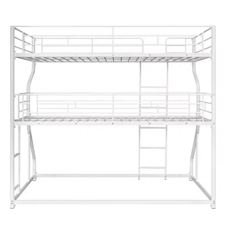 Lit superposé triple Whisen Metal Full XL au-dessus de Twin XL au-dessus de Queen Size avec échelle longue et courte