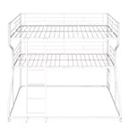 Lit superposé triple Whisen Metal Full XL au-dessus de Twin XL au-dessus de Queen Size avec échelle longue et courte
