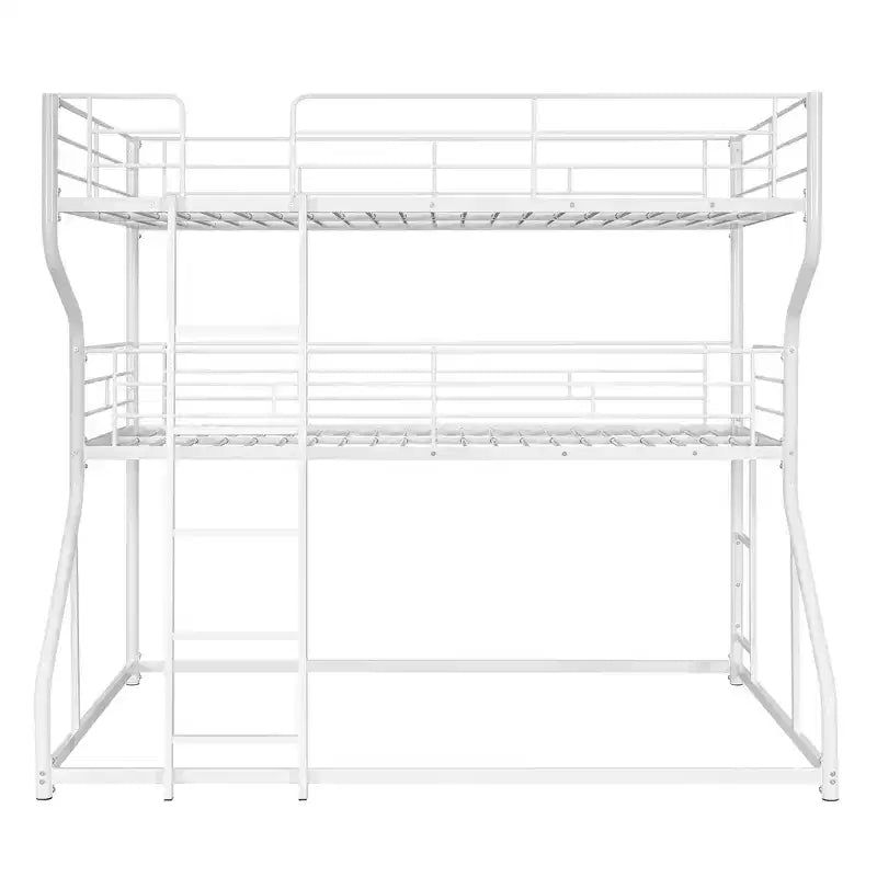 Lit superposé triple Whisen Metal Full XL au-dessus de Twin XL au-dessus de Queen Size avec échelle longue et courte