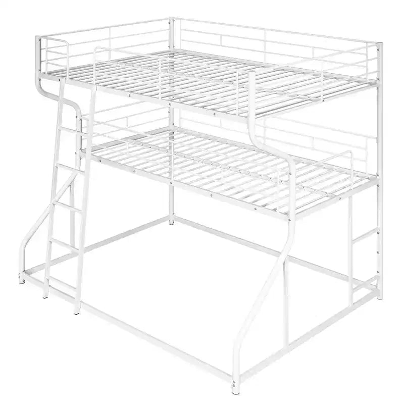 Lit superposé triple Whisen Metal Full XL au-dessus de Twin XL au-dessus de Queen Size avec échelle longue et courte