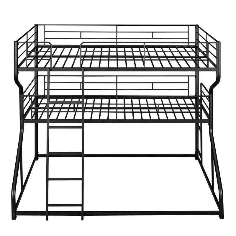 Lit superposé triple Whisen Metal Full XL au-dessus de Twin XL au-dessus de Queen Size avec échelle longue et courte