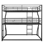Lit superposé triple Whisen Metal Full XL au-dessus de Twin XL au-dessus de Queen Size avec échelle longue et courte