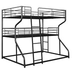 Lit superposé triple Whisen Metal Full XL au-dessus de Twin XL au-dessus de Queen Size avec échelle longue et courte