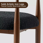 Lot de 2 chaises de salle à manger en bouclé, fauteuils modernes avec pieds en métal imitation bois pour cuisine, salon, restaurant, café - Morden Fort