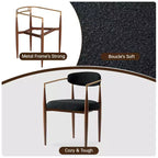 Lot de 2 chaises de salle à manger en bouclé, fauteuils modernes avec pieds en métal imitation bois pour cuisine, salon, restaurant, café - Morden Fort