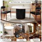 Lot de 2 chaises de salle à manger en bouclé, fauteuils modernes avec pieds en métal imitation bois pour cuisine, salon, restaurant, café - Morden Fort