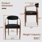 Lot de 2 chaises de salle à manger en bouclé, fauteuils modernes avec pieds en métal imitation bois pour cuisine, salon, restaurant, café - Morden Fort