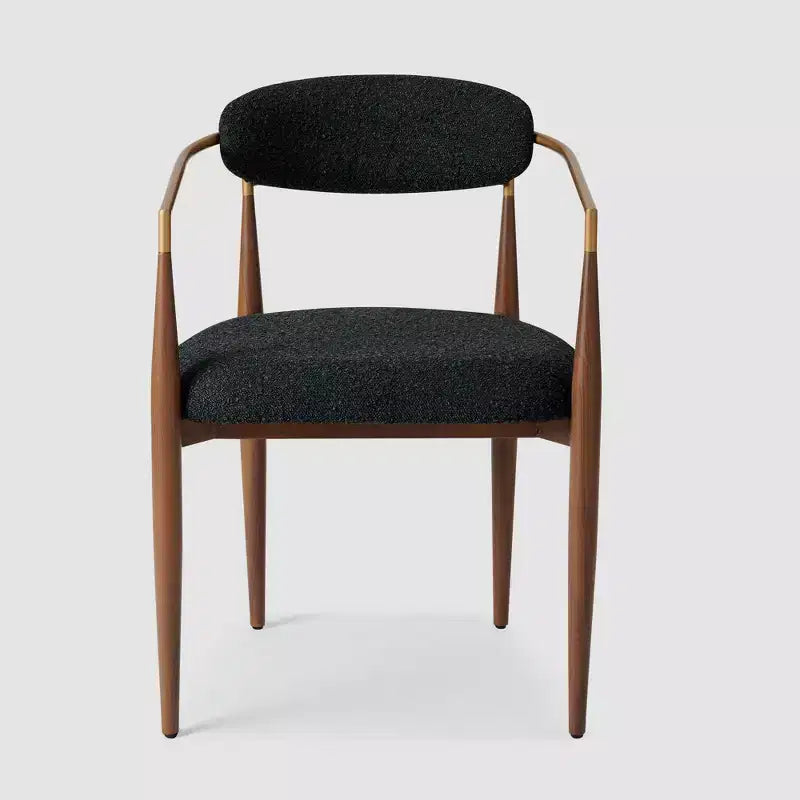 Lot de 2 chaises de salle à manger en bouclé, fauteuils modernes avec pieds en métal imitation bois pour cuisine, salon, restaurant, café - Morden Fort