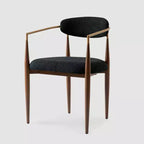 Lot de 2 chaises de salle à manger en bouclé, fauteuils modernes avec pieds en métal imitation bois pour cuisine, salon, restaurant, café - Morden Fort