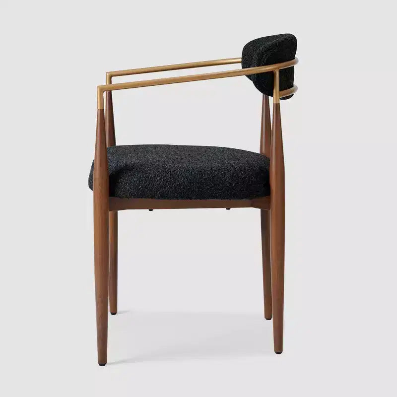 Lot de 2 chaises de salle à manger en bouclé, fauteuils modernes avec pieds en métal imitation bois pour cuisine, salon, restaurant, café - Morden Fort