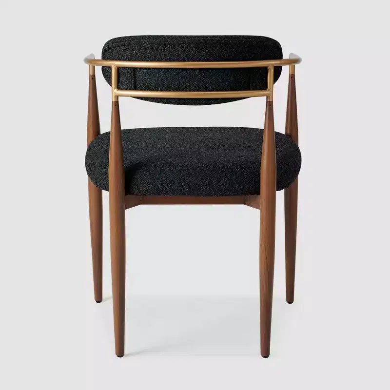 Lot de 2 chaises de salle à manger en bouclé, fauteuils modernes avec pieds en métal imitation bois pour cuisine, salon, restaurant, café - Morden Fort