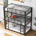 Whisen Metal Twin Size Triple Bunk Bed with 2 Ladders and Guardrail