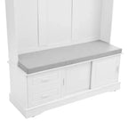 Meuble d'entrée 3-en-1 Whisen Elegant Style avec portes coulissantes, 6 patères et rangement à chaussures