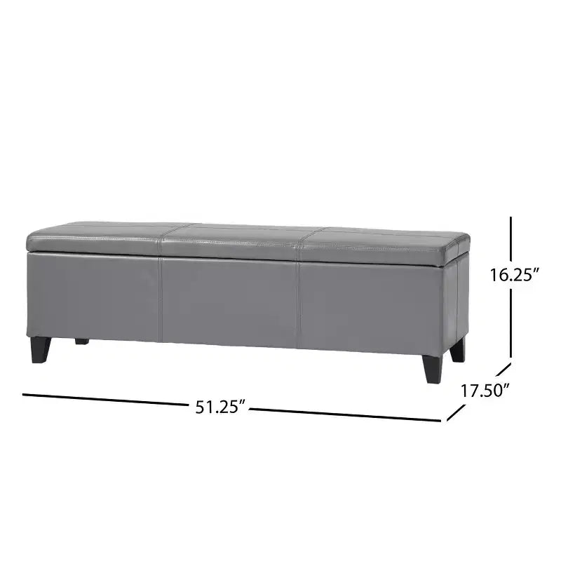 Pouf de rangement contemporain en similicuir Rupert de Christopher Knight Home
