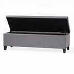 Pouf de rangement contemporain en similicuir Rupert de Christopher Knight Home