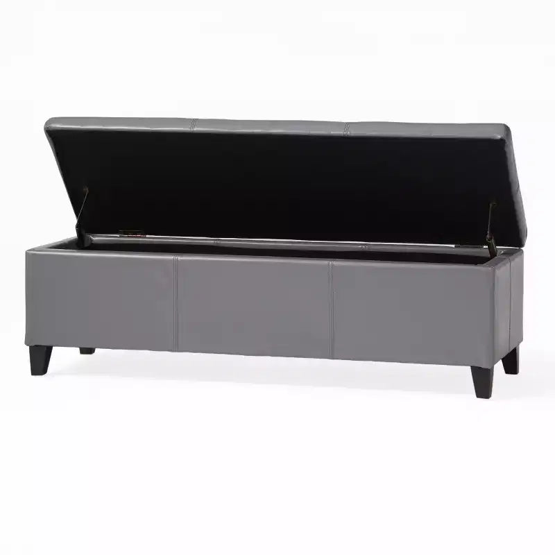Pouf de rangement contemporain en similicuir Rupert de Christopher Knight Home