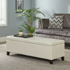 Pouf de rangement contemporain en similicuir Rupert de Christopher Knight Home