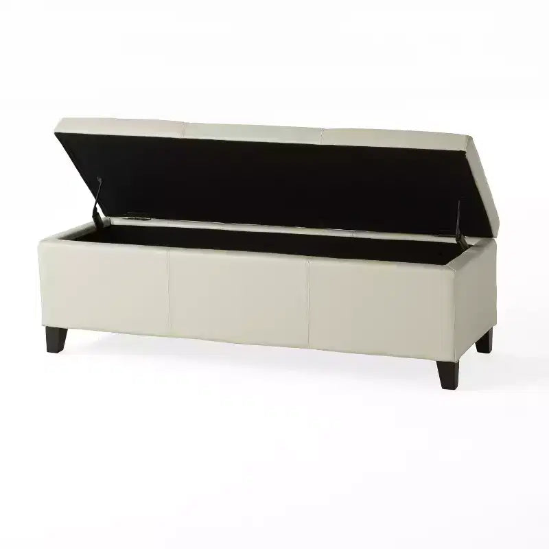 Pouf de rangement contemporain en similicuir Rupert de Christopher Knight Home