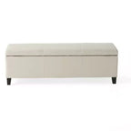 Pouf de rangement contemporain en similicuir Rupert de Christopher Knight Home
