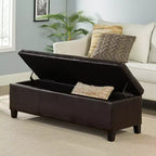 Pouf de rangement contemporain en similicuir Rupert de Christopher Knight Home